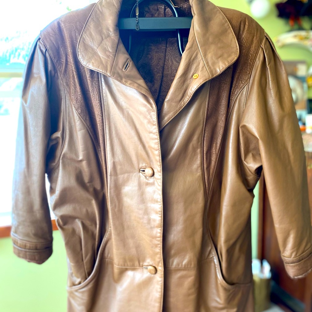Vintage 1980s Norma Modell Leather Coat